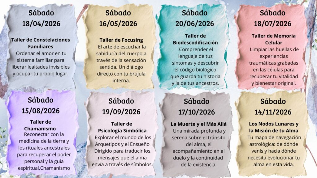 Talleres mensuales.